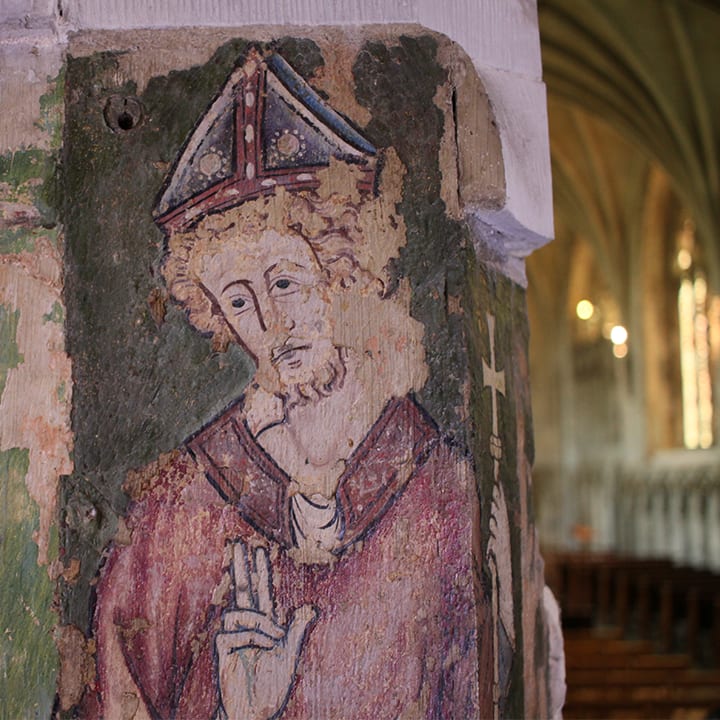 A medieval wall painting of St William of York