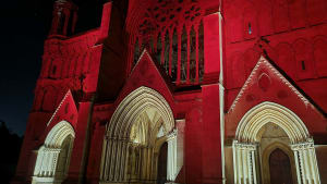 Cathedral turns red for Aid to the Church in Need
